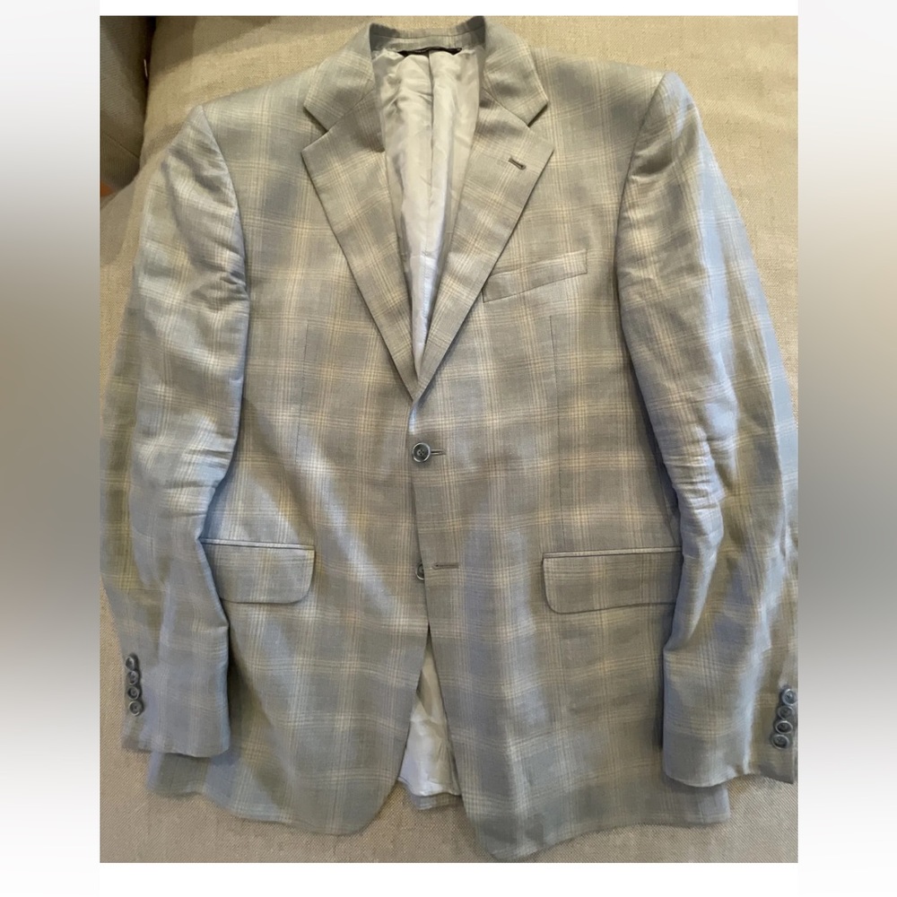 Coppley Loro Piana Tri-Blend Check Print Bocelli Sport Coat Size 40 R $795